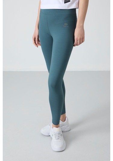 Tommy Life Orman Yeşili Yüksek Bel Toparlayıcı Slim Fit Dar Paça Kadın Tayt - 94011 Yeşil