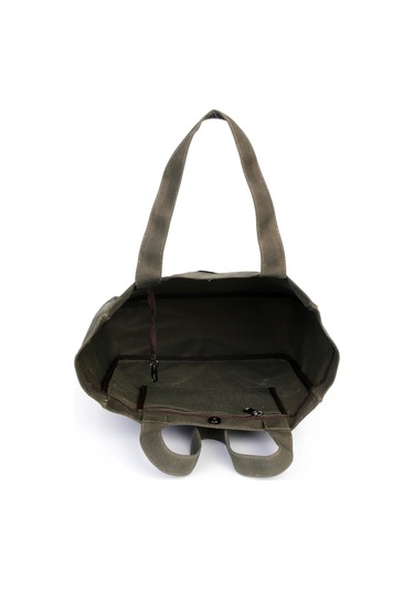 Jasminelli Uzun Saplı Kanvas Kol Çantası Büyük Boy Mıknatıslı Gri GRİ Gri