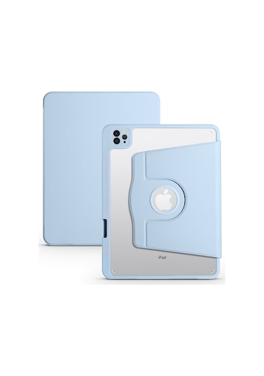 iPad Uyumlu Pro 11 Uyumlu 2020 (2.Nesil) Kılıf Zore Termik Kalem Bölmeli Dönebilen Standlı Kılıf-Mavi Mavi