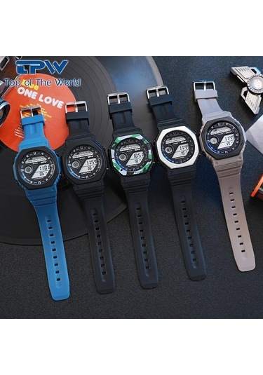 Yingfu Black Tpw Upper Brand Men Digital Watches Fashion Sports Men Band Watches Men Led Screen Watches Siyah