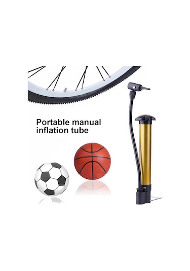 Bisiklet Pompası Top Şişirme Araba El Hava Pompa İğne Hediyeli