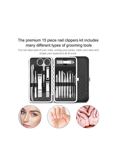 Qingmipy "15 Parçalık Paslanmaz Çelik Tırnak Bakım Seti - Profesyonel Manikür Pedikür Aletleri"