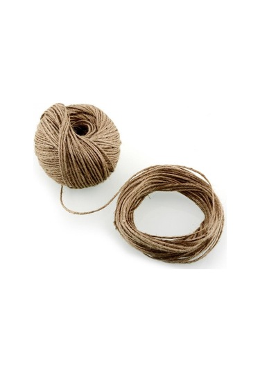 Naturel Doğal Jüt İp Hasır İp Süsleme İpi 100 Gr-100 Metre 2mm Kalınlık 10 Adet