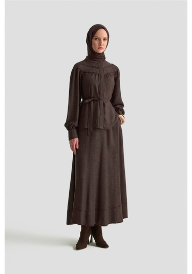 Armine Dantel Şeritli Etekli Takım 25k6134 Acı Kahve Acı Kahverengi