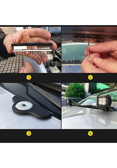 Dashanshop 90025b 2 Adet Universal Kaput Led Işık Barı Montaj Braketi Delme Gerekmez