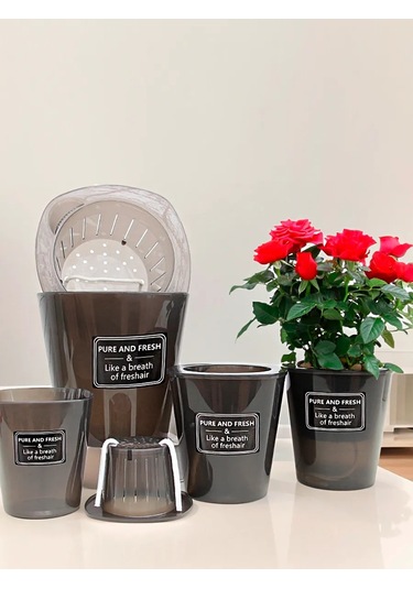 Saburg Fitil İle Otomatik Sulamalı Orkide Saksısı, 3 Adet, 0,8l 12416197