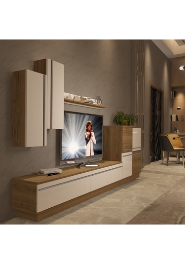 Decoraktiv Eko 6b Mdf Std Tv Ünitesi Tv Sehpası Pera - Beyaz