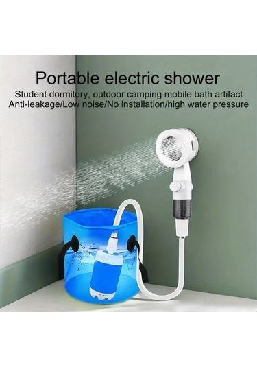 Willowhaven Mavi Taşınabilir Elektrikli Duş Pompası: Usb Şarjlı Dijital Ekran Çoklu Mod Camping
