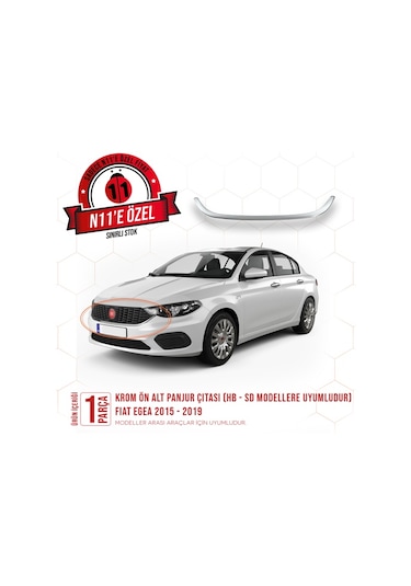 intakrom Fiat Egea Krom Ön Alt Panjur Çıtası - 2015 - 2020 - Hb - Sd