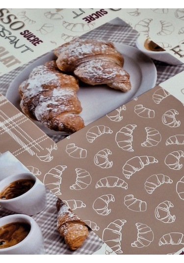 Elyaflı Pvc Muşamba - Desenli Silinebilir Masa Örtüsü Kahve Kahverengi