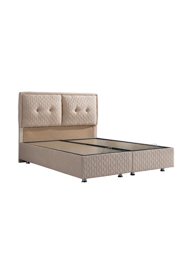 Setaymobilya Baza, Vectra Çift Kişilik Baza + Başlık + Deluxe Yatak, Bej