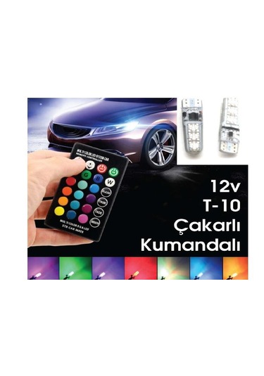 Kumandalı Led Park Ampül Dipsiz T10 12v