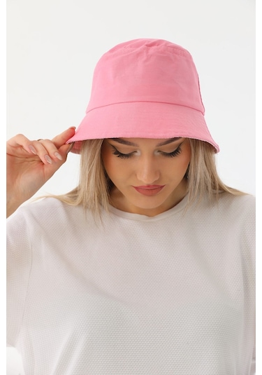 Kadın Balıkçı Pembe Kova Bucket Şapka Pembe