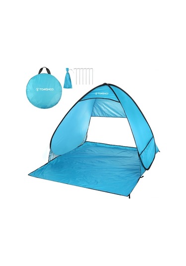 Tomshoo Hızlı Açılır Taşınabilir Uv Koruyucu Su Geçirmez Plaj Çadırı Mavi Mavi
