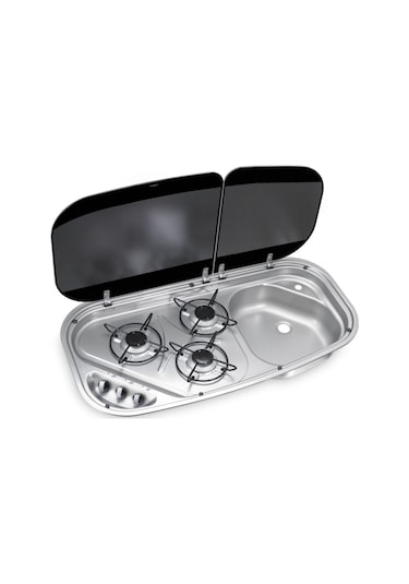 Dometic Hsg 3436 3 Ocaklı. Camlı Gazlı Ocak Ve Evye