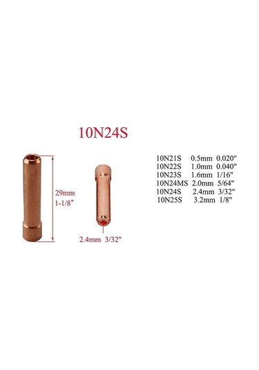 Xurunkeji Tıg Kısa Gazlı Lens Pens Gövdesi 17gl332 12 13/16 İnç Tıg Gazlı Lens İzolatörü Sr Wp 17 18 26 Tıg Kaynak Meşalesi İçin 9 Adet