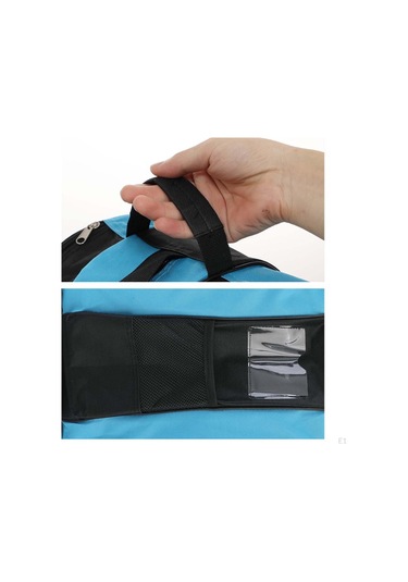 Mavi Tekerlekli Paten Çantası, Buz Pateni Çantaları Nefes Alabilir Paten Büyük Kapasiteli Dörtlüye Uygun Mavi