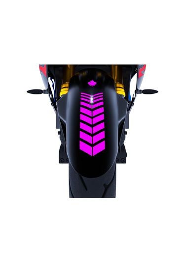 Moto Rider 4'lü Sticker Seti Gül Pembesi İç Dış Jant Şeridi Kask Ve Çamurluk Çınar Extreme