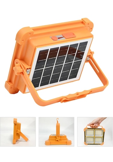 Güneş Enerjili Solar Led Projektör Taşınabilir Fenerli Powerbank