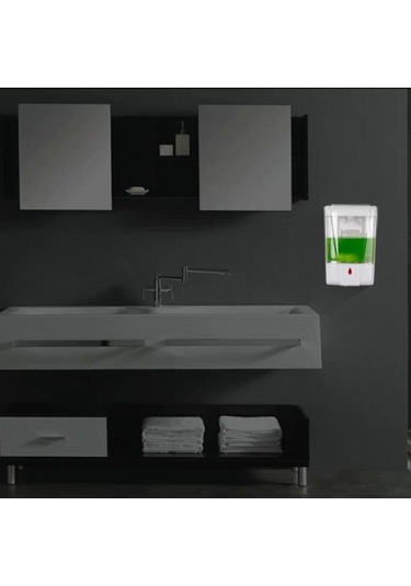 Novahub 700ml Temassız Duvar Montaj Sabunluk, Şeffaf Abs, Pil Dahil Değil, Beyaz Beyaz