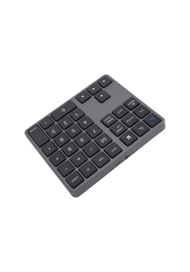 Yuntech01 35 Tuşlu Kablosuz Sayı Klavyesi - 2.4g + Bt5.0/3.0 Bağlantı, 350mah Dahili Batarya, Abs Malzeme, Mac/windows Uyumlu Gri