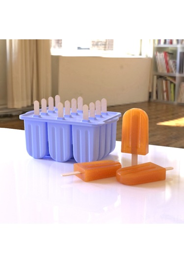 Yifomall Ev Yapımı Dondurma Kalıbı - 12'li Silikon Buz Kalıpları, Kapaklı Ve Pvc Kutu İle Pratik Kullanım Çok Renkli