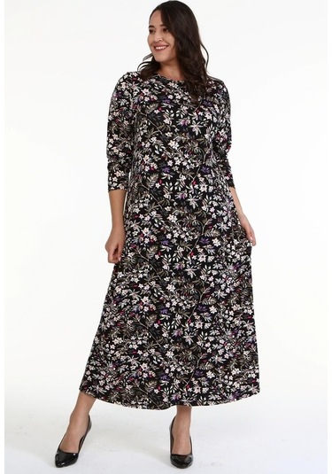 Çiçekli Penye Elbise