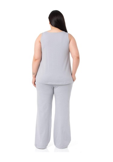 Büyük Beden Penye Açık Gri Eşofman Takımı-açık Gri Açık Gri