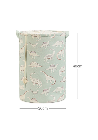 Ocean Home Textile Çocuk Odası Ağzı Büzgülü Dinozor Oyuncak Sepeti 36 x 48 cm