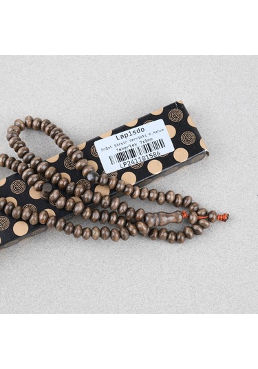 Şimşir Ağacı Renkli Vernikli 99luk Tekerlek Kesim 7x5mm Tesbih - Koyu Kahverengi Kahverengi