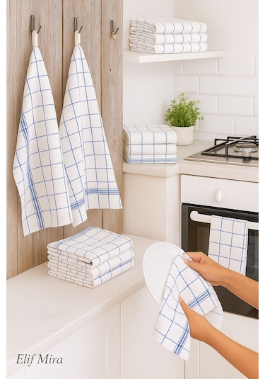 10 Lu Lüks Mutfak Kurulama Bezi Seti 45x65 Cm Table Linen Beyaz