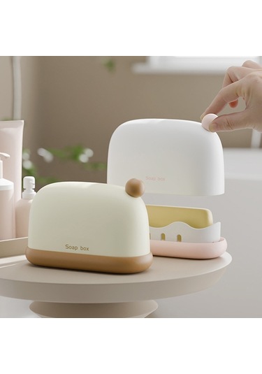 Seyahat Taşınabilir Mühürlü Sabun Kutusu Ev Banyo Sabunu Tutucu Kırmızı