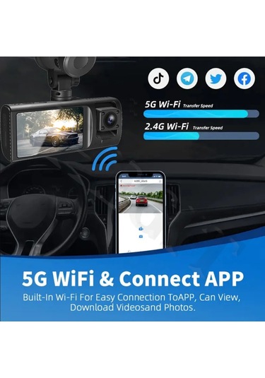 Wifi Dash Cam Arabalar Için 1080p Araba Kamerası Wifi Video Kaydedici 2/3 Kanallı Araba Dvr X01-no Wıfı-2cam None