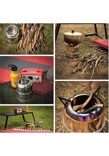 Maiyame Dış Mekan Çadır Ocağı, Çelik Paslanmaz Isıtıcı Ve Barbekü, Hava Bilimi Prensibi İle Uzun Süreli Ateş, Kamp Ve Piknik İçin Gümüş