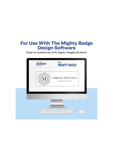 Avery'nin Mighty Rozeti, 1" X 3" Gümüş İsim Etiketi, 50 Kimlik Ro
