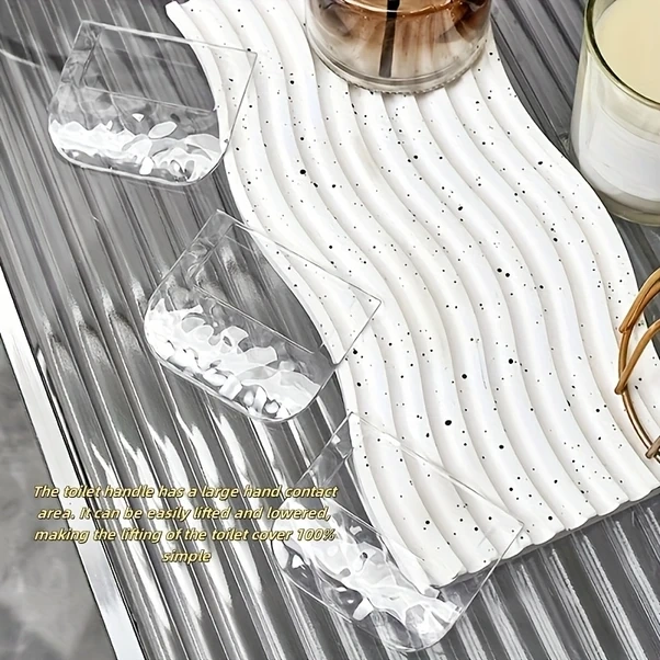 Gateesat Transparent Tuvalet Kapağı Kaldırma Tutamacı Hijyenik Banyo Aksesuarı Ev Ofis Otel şeffaf