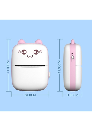 C9 Mürekkepsiz Yazıcı Taşınabilir Termal Fotoğraf Yazıcısı Kompakt Cep Öğrenci Mini Etiket Yazıcısı - Pembe