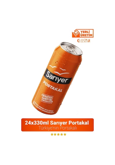 Sarıyer Portakal Aromalı Gazoz 24 x 330 ML