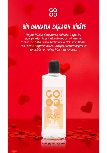 Gogo Love Kolonya 250ml Cam Şişe