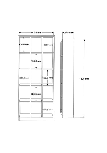 Oscer Geniş Kitaplık 15 Raflı 180cm Beyaz Osc2-w Beyaz