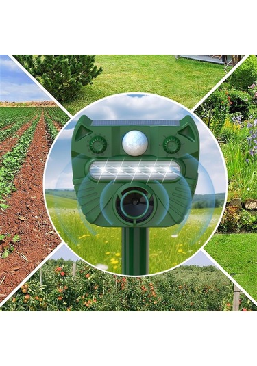 Uu0382 Güneş Enerjili Hayvan Kovucu Ultrasonik Sincaplar Geyik Yeşil
