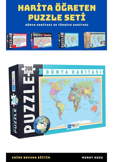 Harita Öğreten Puzzle Seti (4 Süper Kutu)