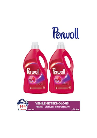 Perwoll Renkliler için Sıvı Çamaşır Deterjanı 2 x 3960 ML