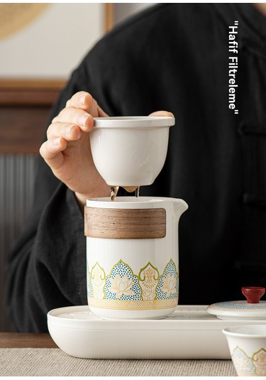 Seyahatçay Seti Küçük Set Taşını Koyabilinir Depolama Beyaz Beyaz