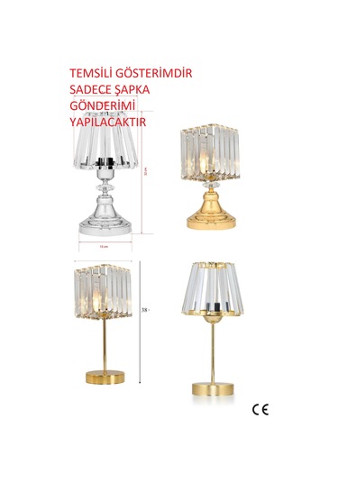 Abajur Şapkası - Yedek Şapka - Abajur Başlığı -kumaş Başlık Metalik