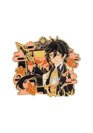 Oyun Genshin Etki Emaye Pim Anime Wendi Zhongli Keqing Tartaglia Hu Tao Blue Mavi Çok Renkli