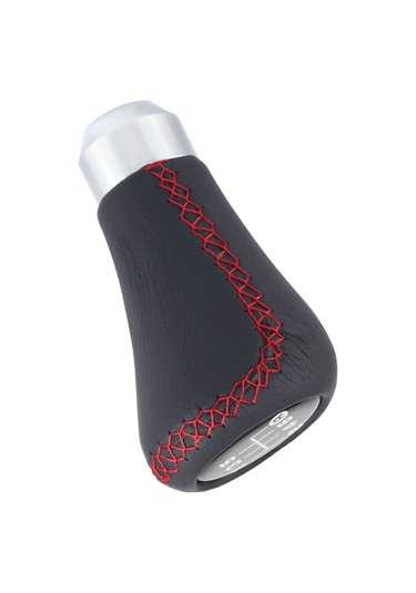 Geeroyoo Kırmızı Deri Vites Topu, Evrensel Uyumlu 8-12mm , 6 Vitesli Araçlar İçin, Montaj Seti Hortumlar, Anahtar, Cıvatalar