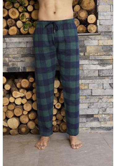 Kly Ekose Pazen Kalın Erkek Pijama Altı 307 Yeşil