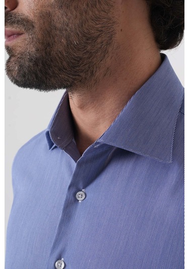 Bisse Uzun Kollu Klasik Yaka Erkek Lacivert Regular Fit Gömlek Gmczg252019 C39 Lacivert