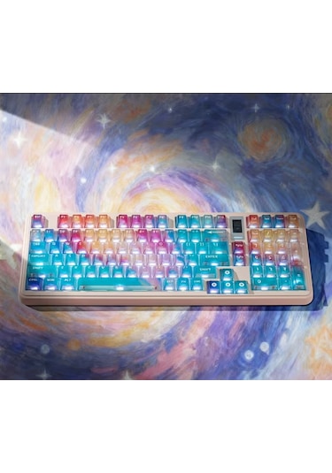 Nebula Bulutu Keycaps Renkli Sisli Mekanik Rgb Klavye Tuş Takımı Kırmızı